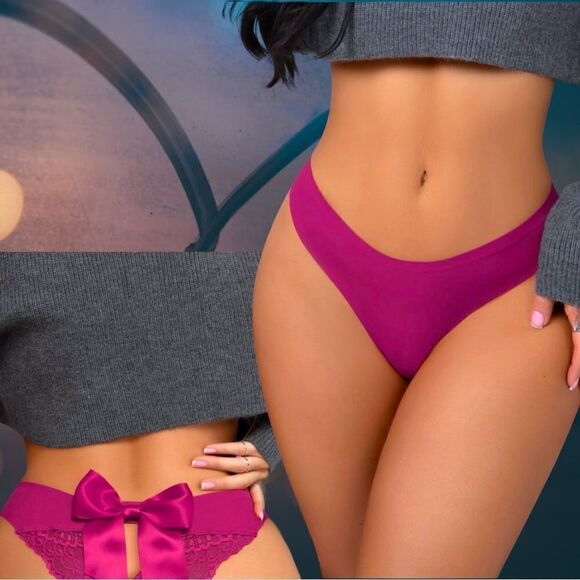 Super Soft & Pretty l Fuscia  Bow Back Panty l M & XL - Picture 1 of 6